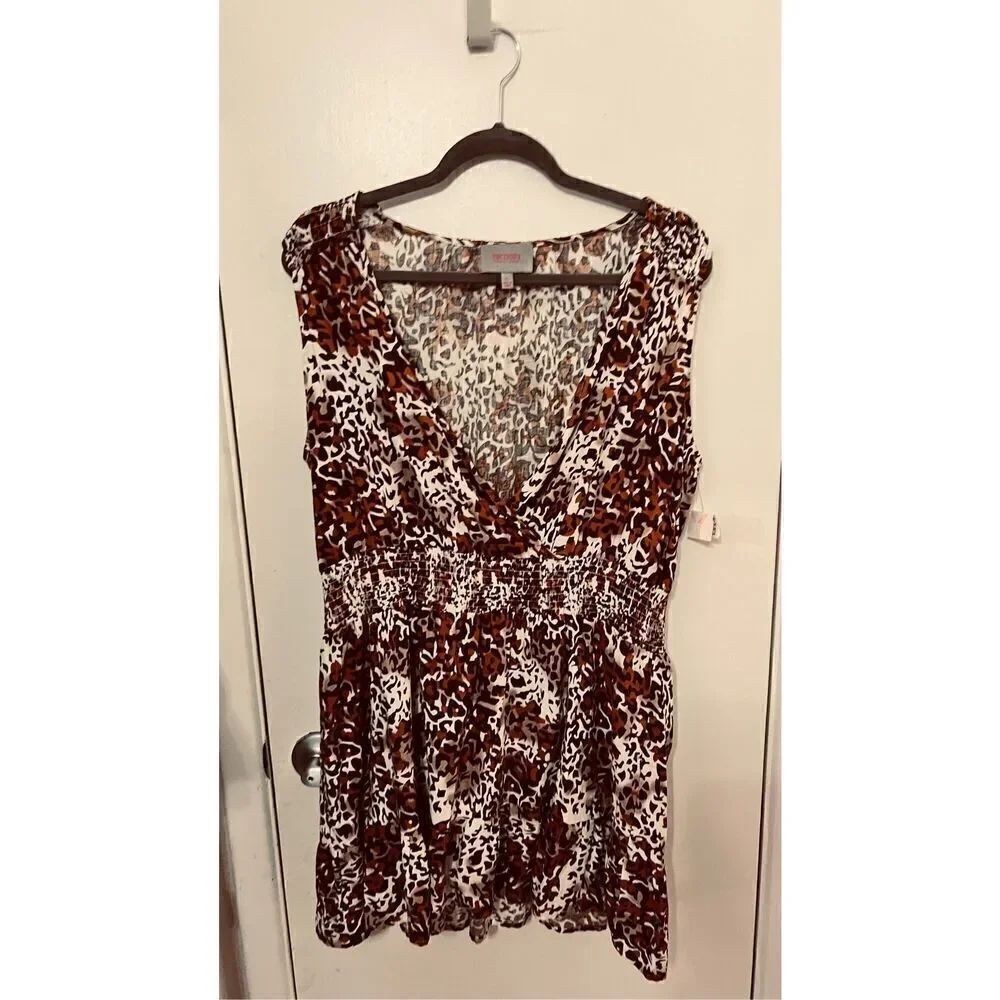 Forcynthia Linen Dress Leopard Animal Print Size XL